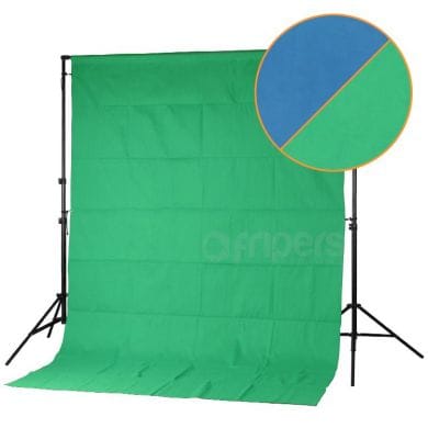 2in1 Textile Backdrop FreePower 2x3m blue-green with 4 clips