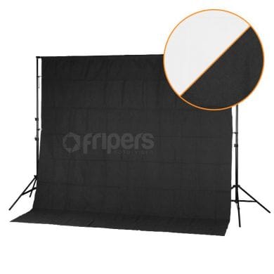 2in1 Textile Backdrop FreePower 3x3m black-white with 4 clips