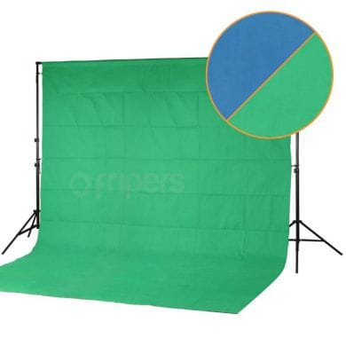 2in1 Textile Backdrop FreePower 3x6m blue-green with 4 clips