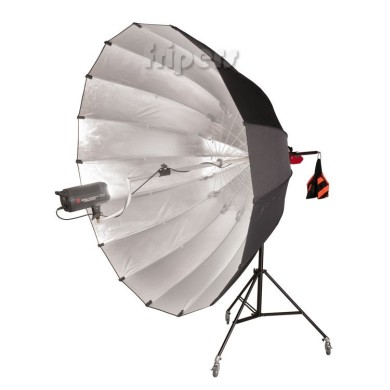 Kulový deštník Mircopro 220cm stříbrný Reflexní se stativem