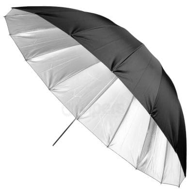Parabolic Umbrella FreePower Hexadecagonal 180cm, silver