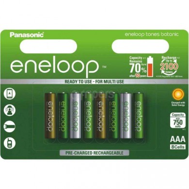 Rechageable batteries Panasonic Eneloop Tones Botanic 800mA 8x R3/AAA