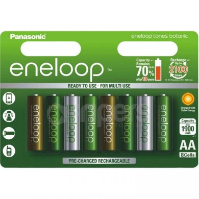 Rechageable batteries Panasonic Eneloop Tones Botanic 2000mA 8x R6/AA