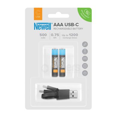Rechargable Batteries Newell Li-ion AAA USB-C 500mAh