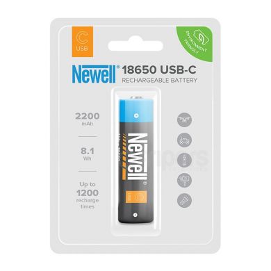 Rechargable Battery Newell Li-ion 18650 USB-C 2200mAh