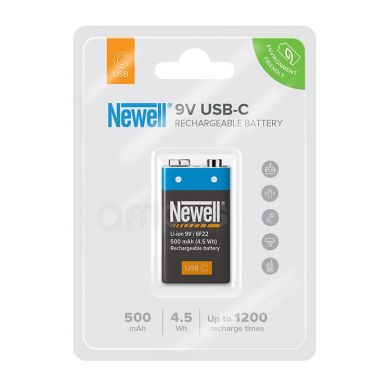 Rechargable Battery Newell Li-ion 9V USB-C 500mAh