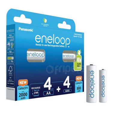Set of Rechargeable Batteries Eneloop AA+AAA 4+4 Eco-pack