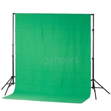 Textile Backdrop FreePower 2x3m Chroma Green with 5 clips