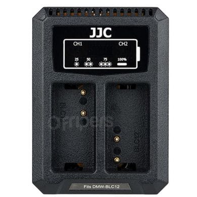USB Dual Battery Charger JJC DCH-BLC12 for DMW-BLC12 batteries