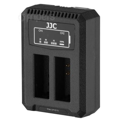 USB Dual Battery Charger JJC DCH-LPE12 for LP-E12 batteries